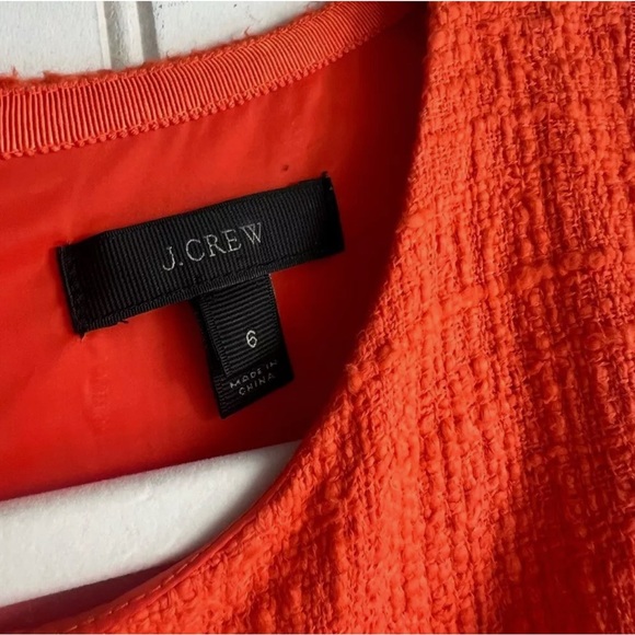 J. Crew Size 6 Orange Sheath Dress in Textured Tweed with Pockets EUC! - Picture 4 of 7